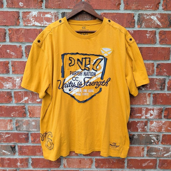 Parish Nation Other - Parish Nation Graphic T-Shirt Mens 2XL Yellow Unity is Strength Streetwear